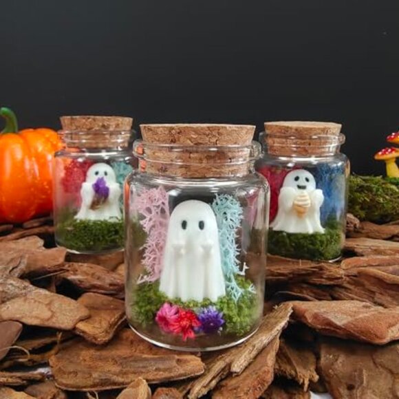 Halloween Decor Indoor,Halloween Gift,Ghost in a Jar,Glows in the Dark,Adopt - Picture 1 of 8